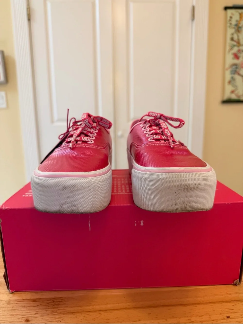 VANS Stackform Pink Metallic Platform Sneakers-Barbie Edition 9
